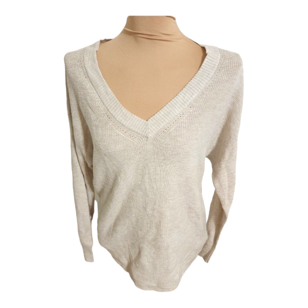 American eagle beige V-Neck sweater size small